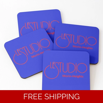 Coasters Royal Blue Red logo MH Red (set of 4)